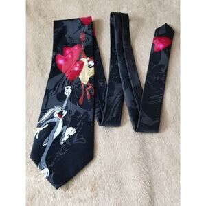 Looney Tunes Mania 1995 Tasmanian Devil Men's Tie Bugs Bunny Made in Korea Vtg